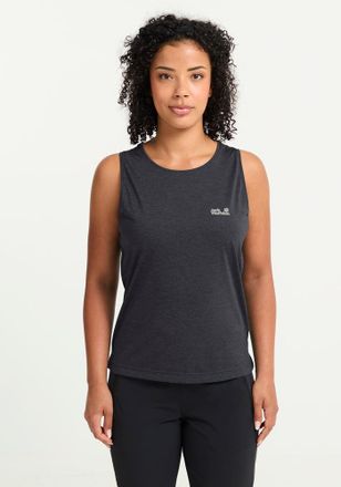 Jack Wolfskin Tanktop JACK WOLFSKIN WILDTRAIL TANK TOP W, Damen, Gr. L (42/44), phantom, Obermaterial: 100% Polyester, normal, Rundhals, Tops Tanktop