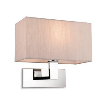 Netlighting Raffles Wall Lamp Chrome with Rectangle Oyster Shade in Grey