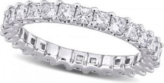 Allurez Princess Cut Lab Grown Diamond Eternity Ring 14K White Gold (1.96ct)
