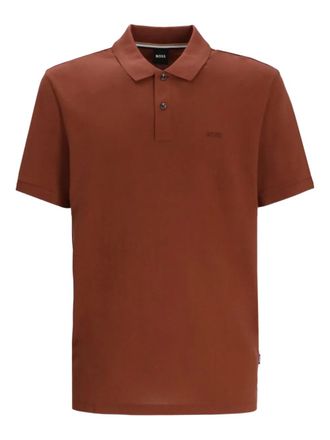 BOSS short-sleeve polo shirt - men - Cotton - 3XL - Brown