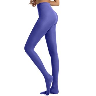 Generic 40 Denier Semi Opaque Tights for Women Soft & Elastic Womens Stockings High Waist Pantyhose & Coloured Tights (B-Blue, XL)