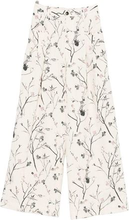 White Sand Broek met wijde pijpen en witte zandprint
