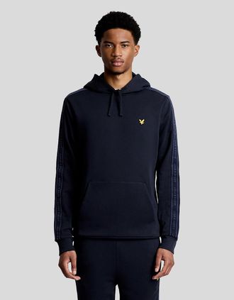 Lyle & Scott Lyle And Scott Mens Sports Tape Cotton Blend Hoodie - Black - Size: 42