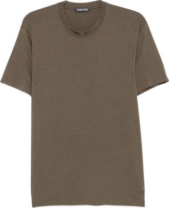 Tom Ford Lyocell Katoen Ronde Hals T-shirt - Heren - T-shirts - Groen - S - Katoen - Tops