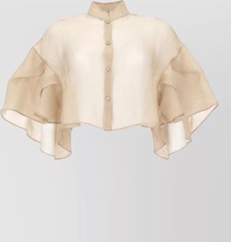 Max Mara silk cropped blouse