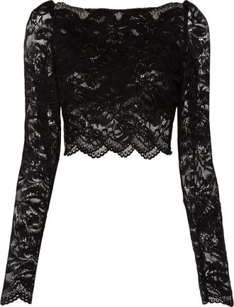 Paco Rabanne Floral-lace Cropped Top