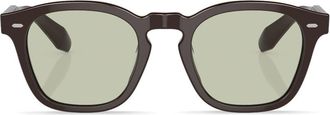 Oliver Peoples round-frame tinted-lenses sunglasses - unisex - Acetate - 49 - Brown