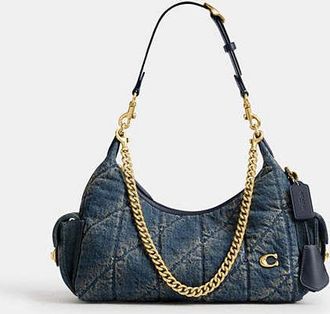 Coach Pocket Juliet Bag 30 In Regenerative Cotton Denim With Quilting