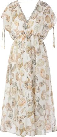 Marc Cain Zomerjurk met schelpenprint - Dames - Zomerkleedjes - Veelkleurig - XL - Katoen - Kleedjes