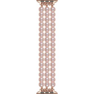 Posh Tech Liz Imitation Pearl Apple Watch Bracelet Watchband in Rose Gold at Nordstrom