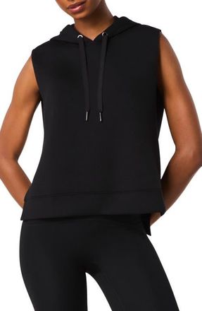 Spanx AirEssentials Sleeveless Hoodie in Very Black at Nordstrom, Size Medium