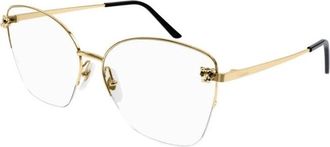 Cartier Authentieke Bril met Topkwaliteit - Dames - Brillen - Geel - 58 MM - Accessoires