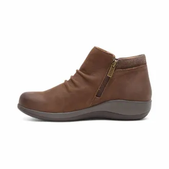 Aetrex Womens Luna Ankle Boot - Wide In Dark Earth