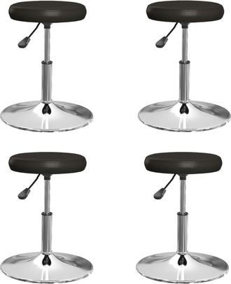 vidaXL Sillas De Comedor 4 Unidades Cuero Sint&eacute;tico Negro Vidaxl