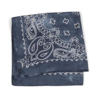 Golden Goose Silky Scarves, male, Blue, Size: ONE SIZE Foulard Paisley Print Silk
