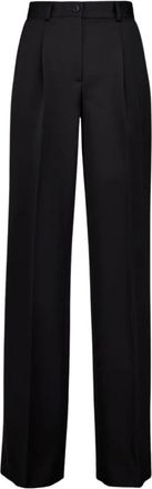Dolce & Gabbana Broeken, Dames, Zwart, S, Wol, Flared Tuxedo Virgin Wool Pants