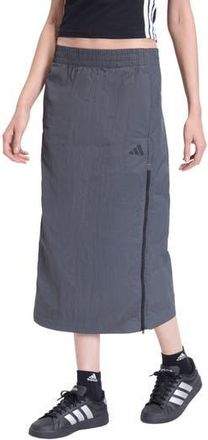 adidas The City Tech Woven Zip Midi Skirt in Grey Six at Nordstrom Rack, Size X-Large