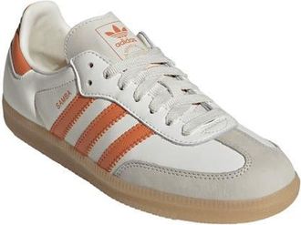 adidas Gender Inclusive Samba OG Sneaker in Off White/Dusky Orange/Gum 3 at Nordstrom, Size 10.5 Womens