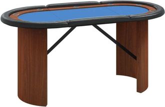 vidaXL Mesa De P&oacute;quer Para 10 Jugadores Azul 160x80x75 Cm Vidaxl