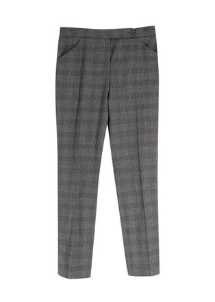 Giorgio Armani Grey Wool-Blend Checked Trouser Size XS
