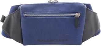 Balenciaga Pre-owned Vintage Canvas Heuptas - unisex - Vintage Heuptassen - Blauw - ONE Size - Vintage
