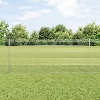 Berkfield Home Welded Wire Fence with 44 U Posts Silver 1x50 m Steel