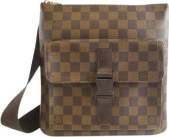 Louis Vuitton Pre-owned Cross Body Bags, male, Brown, Size: ONE SIZE Pre-owned Pochette Melville Damier Shoulder Bag