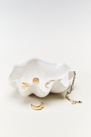 Anthropologie Shell and Pearl Trinket Dish Top