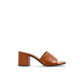 Tory Burch Leelee Muiltjes met Hak - Dames - Muiltjes - Bruin - 39 EU - Leer - Schoenen