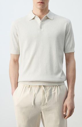 Mango Rib Polo in Sand at Nordstrom, Size Large