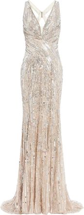 Jenny Packham Abito da sera Raquel con paillettes - Toni neutri