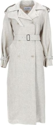 Max Mara Mxspedaggi Trenchcoat - Dames - Trenchcoats - Beige - 2XS - Linnen - Jassen