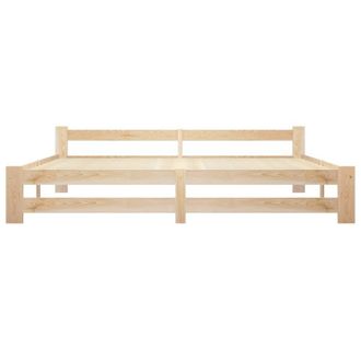 Berkfield Home Elegant Bed Frame Solid Pine Wood 200x200 cm in Light Tan
