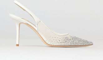 Jimmy Choo London Slingback Love in pelle e nylon a rete con cristalli