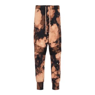 Balmain Sweatpants, male, Brown, M, Cotton jogging bottoms with burnt print