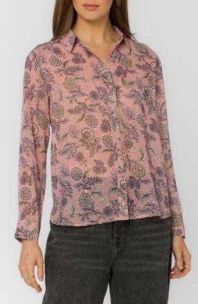 Velvet Heart Chanelle Sheer Button-Up Shirt in Kawaii Bloom at Nordstrom Rack, Size X-Large