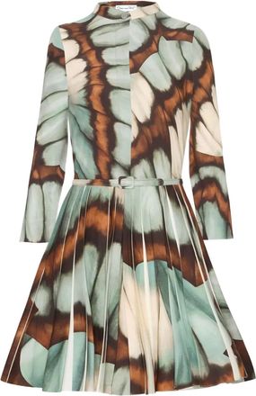 Oscar De La Renta Abito corto con stampa - Blu