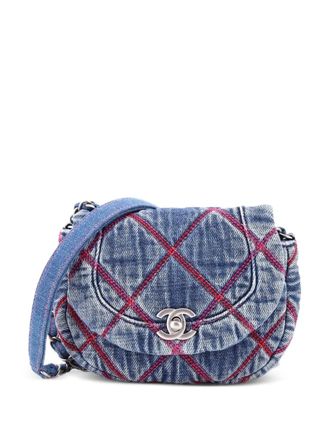 Chanel Coco Beach Messenger Bag Quilted Denim Mini crossbody bag - Blu