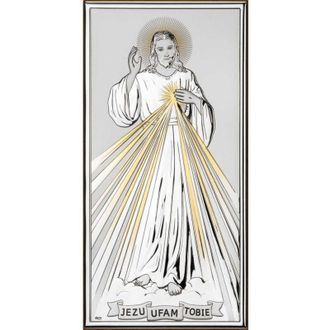 OEM Imagen En Plata De Jes&uacute;s Misericordioso, Recuerdo De Comuni&oacute;n, Boda, Jubileo Ds26o 9 X 18 Cm