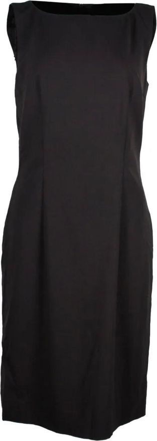 Dirusa kokerjurk met ronde hals - Zwart