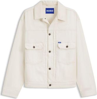 HUGO BOSS Relaxed-fit trucker jacket in ecru denim