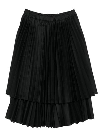 Comme Des Garçons pleated midi skirt - women - Cupro/Polyester - S - Black