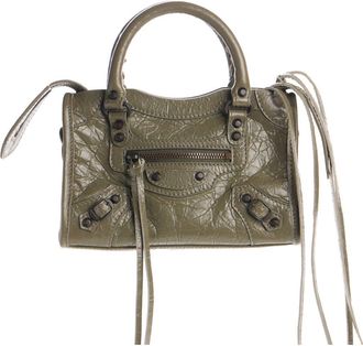 Balenciaga Small Le City Leather Satchel in 3258 Army Green at Nordstrom