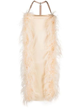 Sportmax Abito Ussita midi con piume - Toni neutri