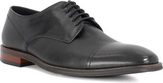 Dune London Mens Stones - Leather Toe Cap Derby - Black - Size UK 11