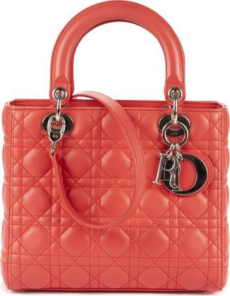Dior Pre-owned Womens Medium Lady-D Shoulder Bag - Pink - One Size