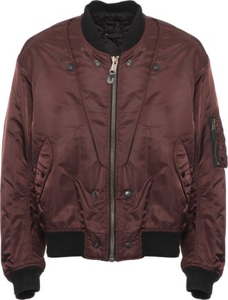 Maison Margiela Rich Brown Bomber Jacket With Utility Pockets