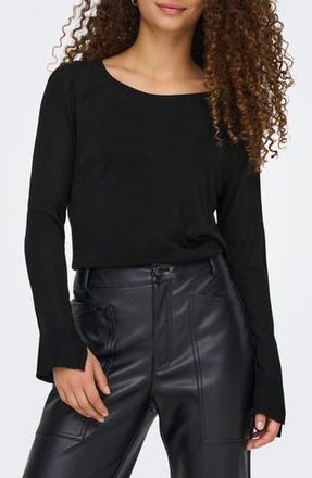Only Vienna Long Sleeve Knit T-Shirt in Black at Nordstrom Rack, Size X-Small