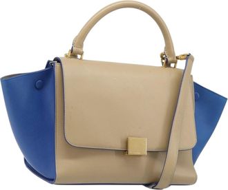 Celine Trapeze Leather Beige Leather Handbag (Pre-Owned)