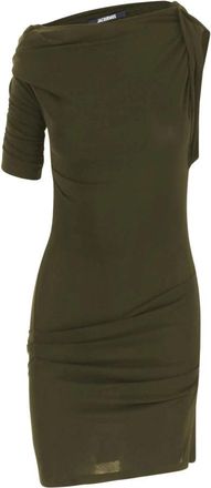 Jacquemus Gedrapeerde Mini-jurk - Dames - Korte kleedjes - Groen - M - Katoen - Kleedjes
